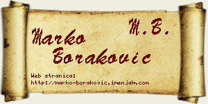 Marko Boraković vizit kartica